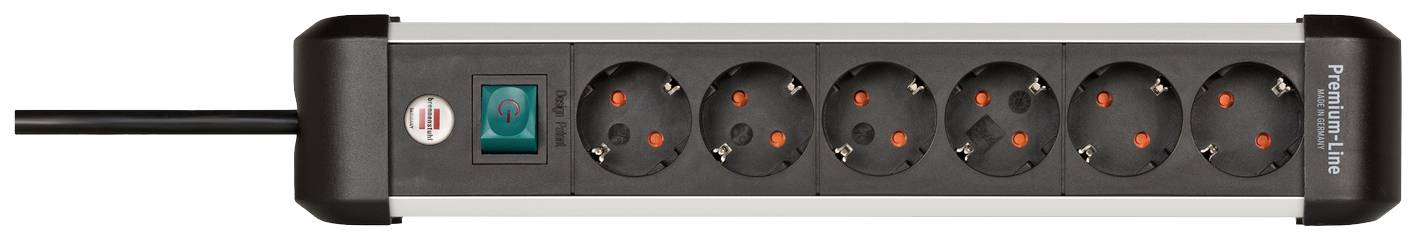 Brennenstuhl 1391030600 Steckdosenleiste mit Schalter Silber-Schwarz Schutzkontakt 1 St.