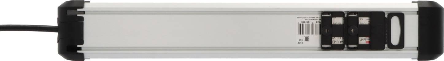 Brennenstuhl 1391030610 Steckdosenleiste mit Schalter Silber-Schwarz Schutzkontakt 1St.