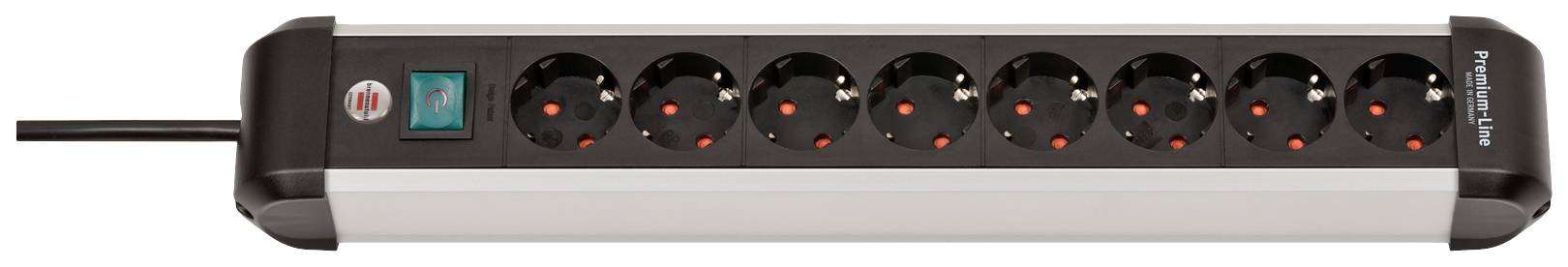 Brennenstuhl 1391030800 Steckdosenleiste mit Schalter Silber-Schwarz Schutzkontakt 1 St.