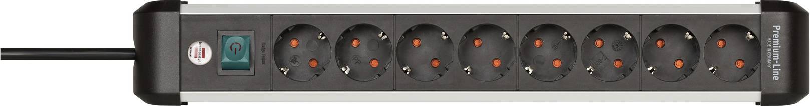 Brennenstuhl 1391030800 Steckdosenleiste mit Schalter Silber-Schwarz Schutzkontakt 1 St.