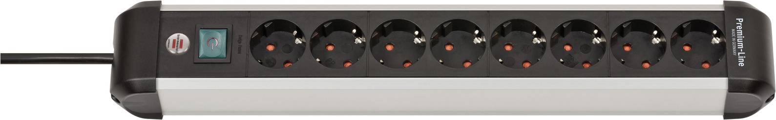 Brennenstuhl 1391030800 Steckdosenleiste mit Schalter Silber-Schwarz Schutzkontakt 1St.