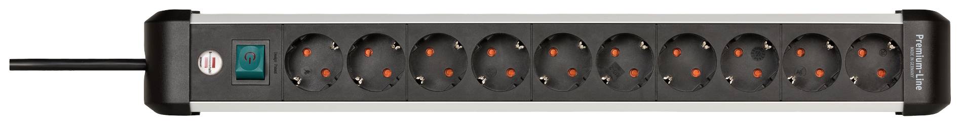 Brennenstuhl 1391030000 Steckdosenleiste mit Schalter Silber-Schwarz Schutzkontakt 1St.