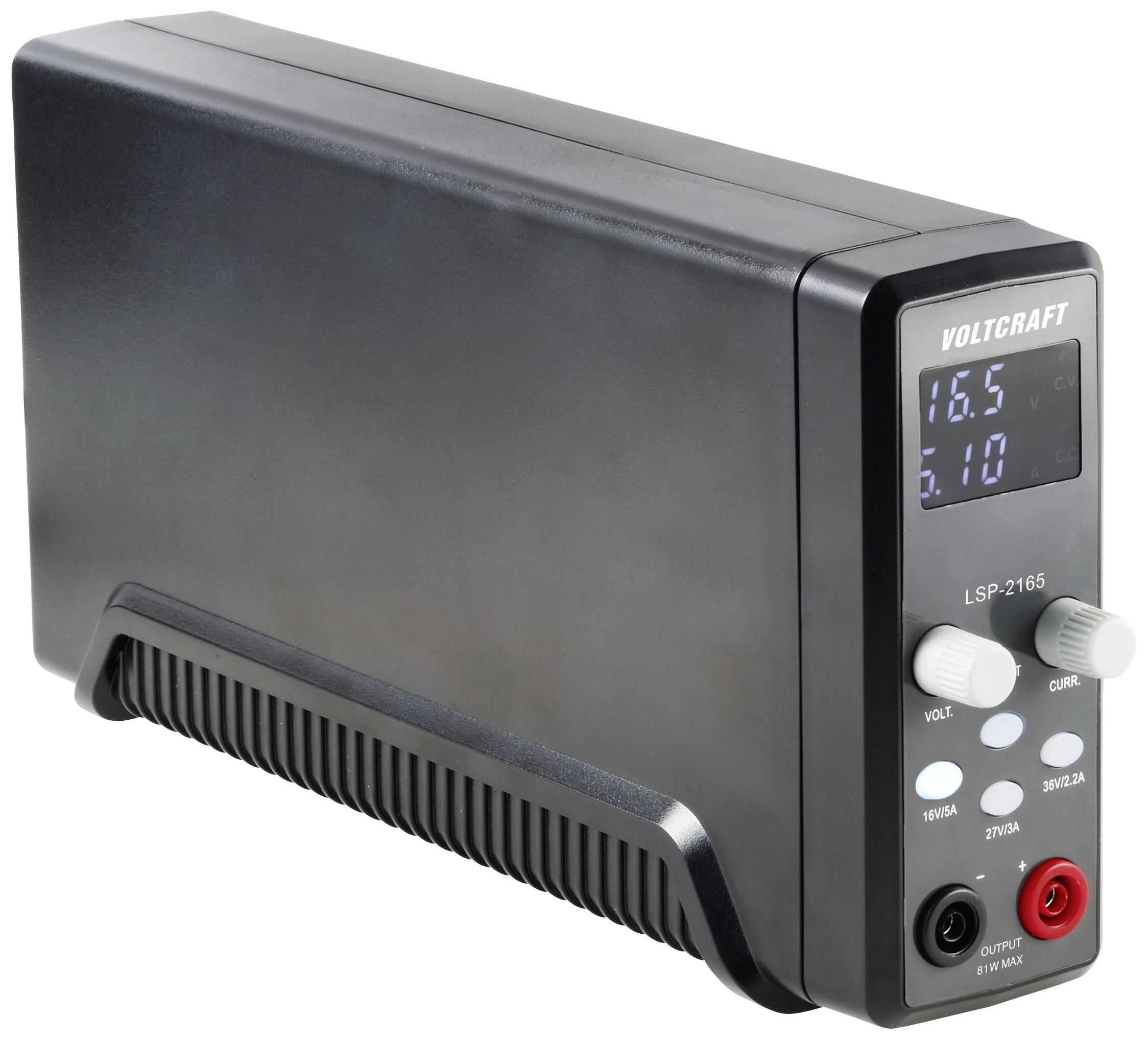 VOLTCRAFT LSP-2165 Labornetzgerät, einstellbar 0 - 36 V/DC 0 - 5A 81W schmale Bauform Anzahl Ausgänge 1 x