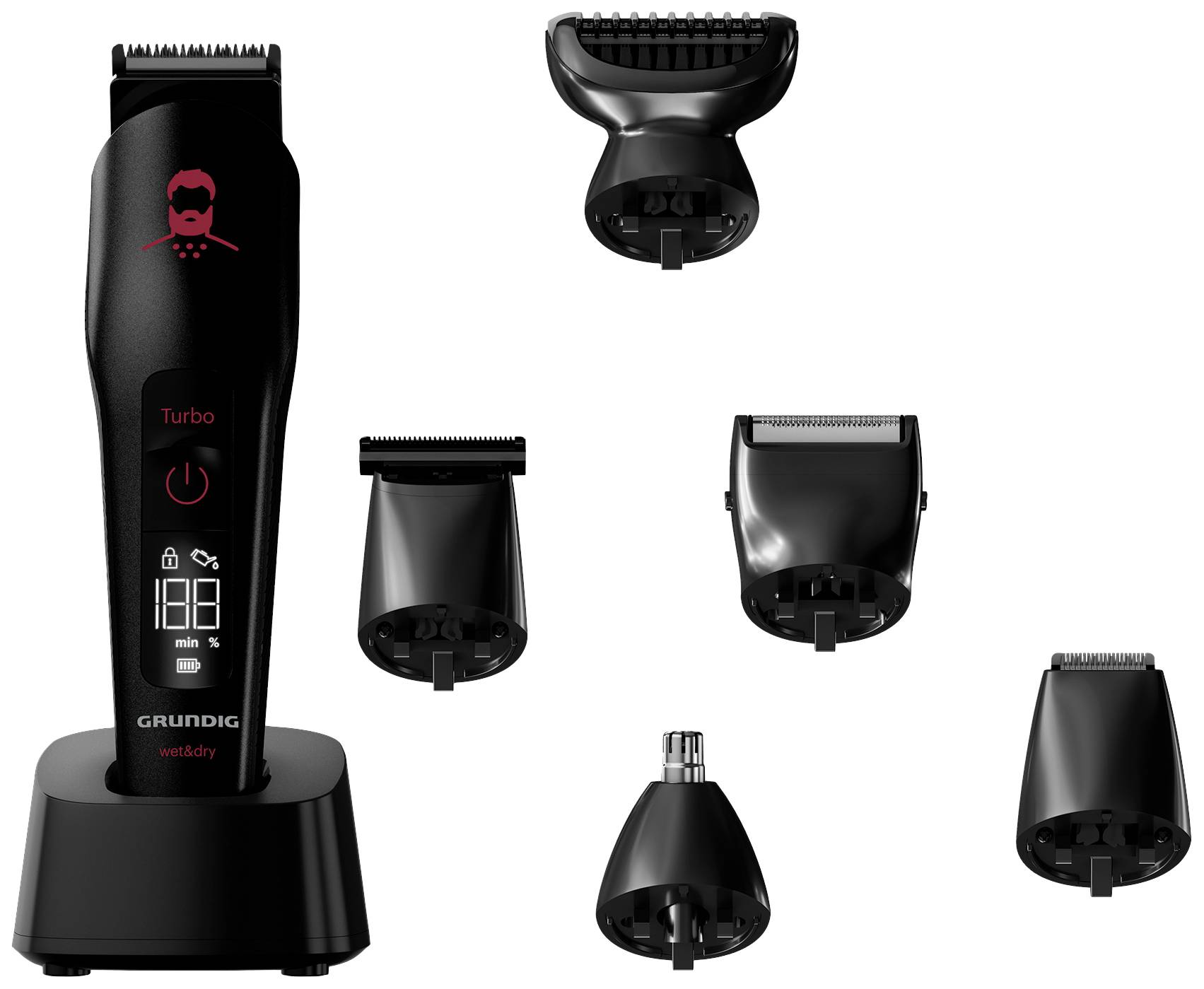 Grundig MGK 9030 Haarschneider, Bartschneider USB-Ladefunktion Schwarz