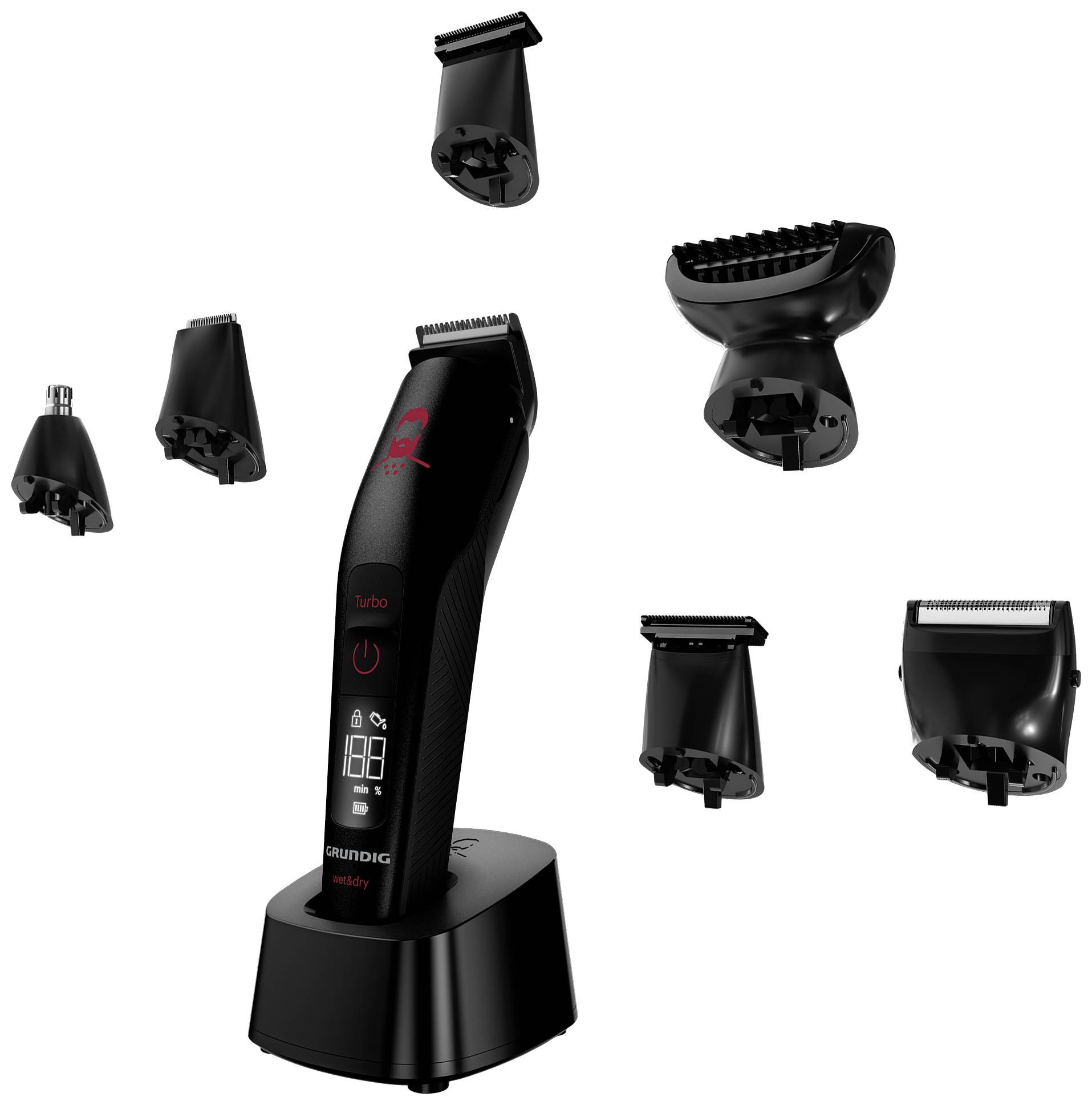 Grundig MGK 9030 Haarschneider, Bartschneider USB-Ladefunktion Schwarz