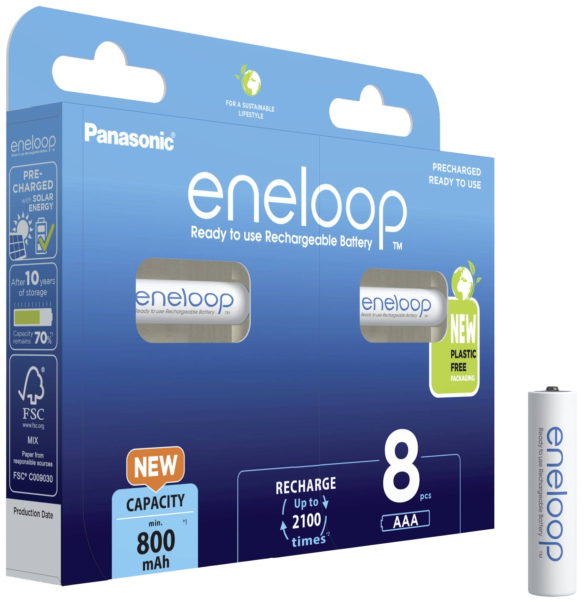 Eneloop HR03 Micro (AAA)-Akku NiMH 800 mAh 1.2 V 8 St.