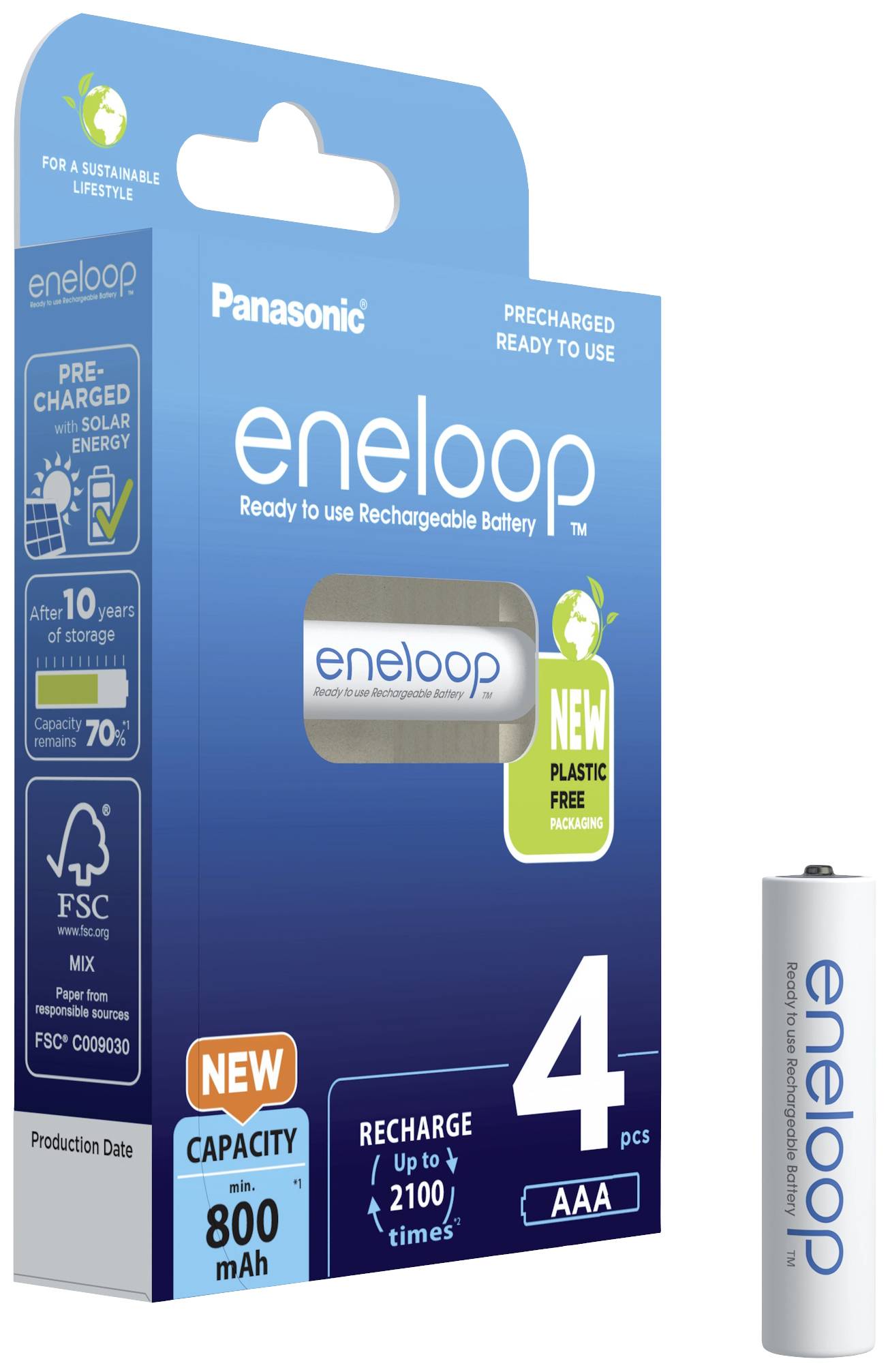 Eneloop HR03 Micro (AAA)-Akku NiMH 800 mAh 1.2V 4St.