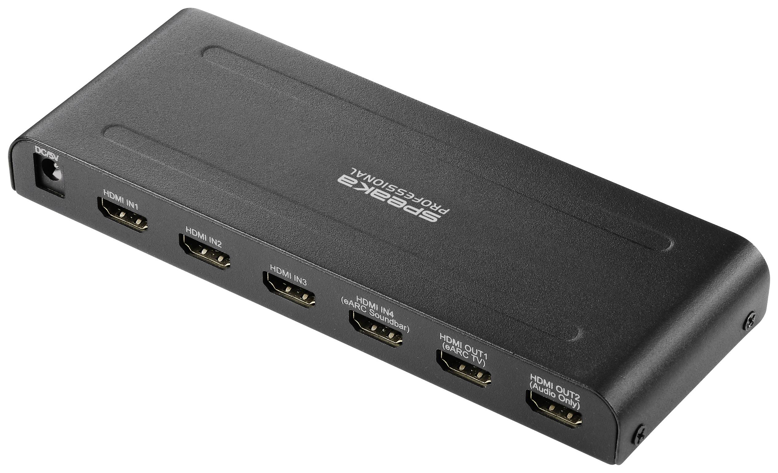 SpeaKa Professional SP-HDA-550 4 Port HDMI-Switch UHD 4K @ 60Hz