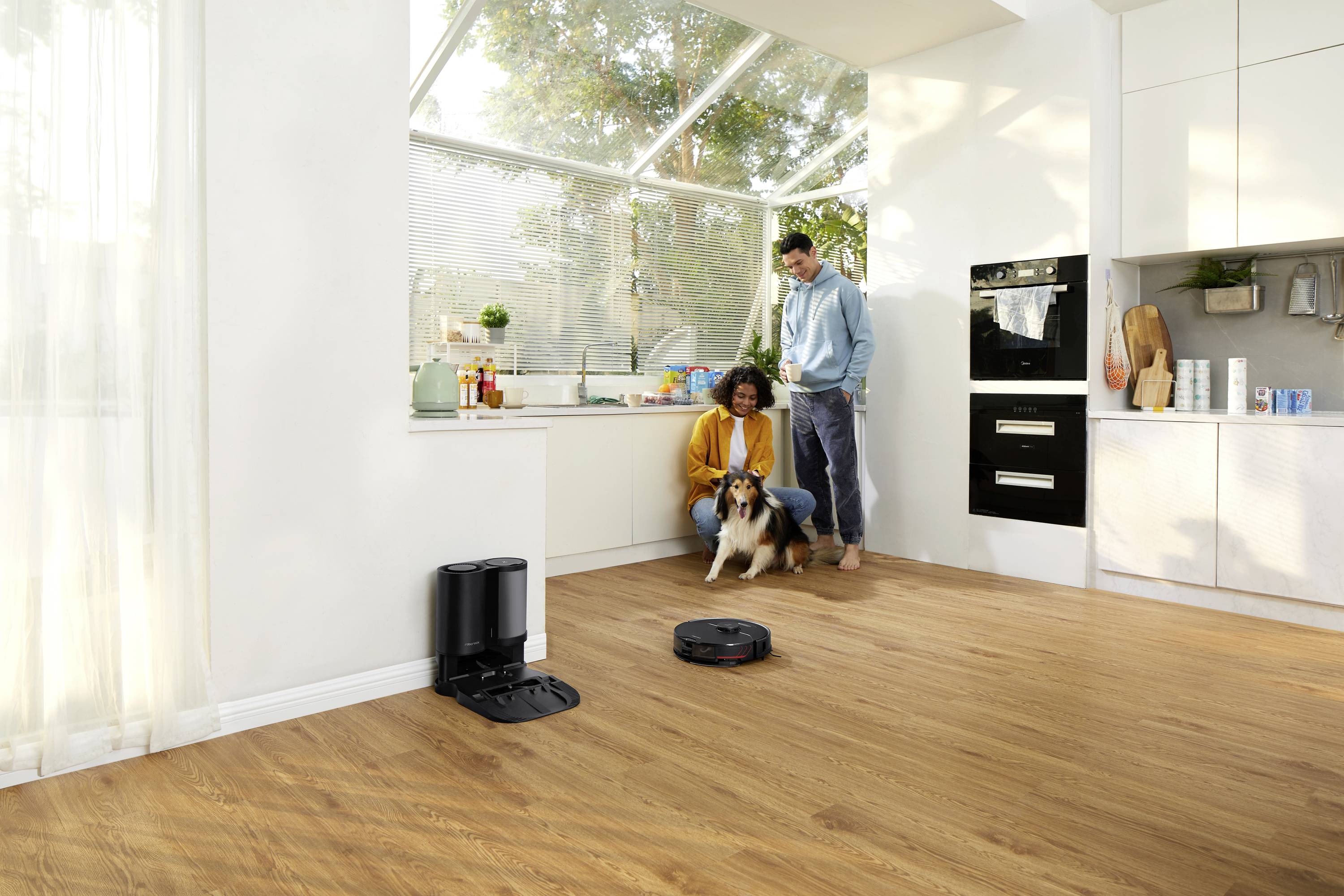 Roborock S7 MaxV Plus Saug-und Wischroboter Schwarz kompatibel mit Amazon Alexa, kompatibel mit Google Home, App gesteuert, Sprachgesteuert