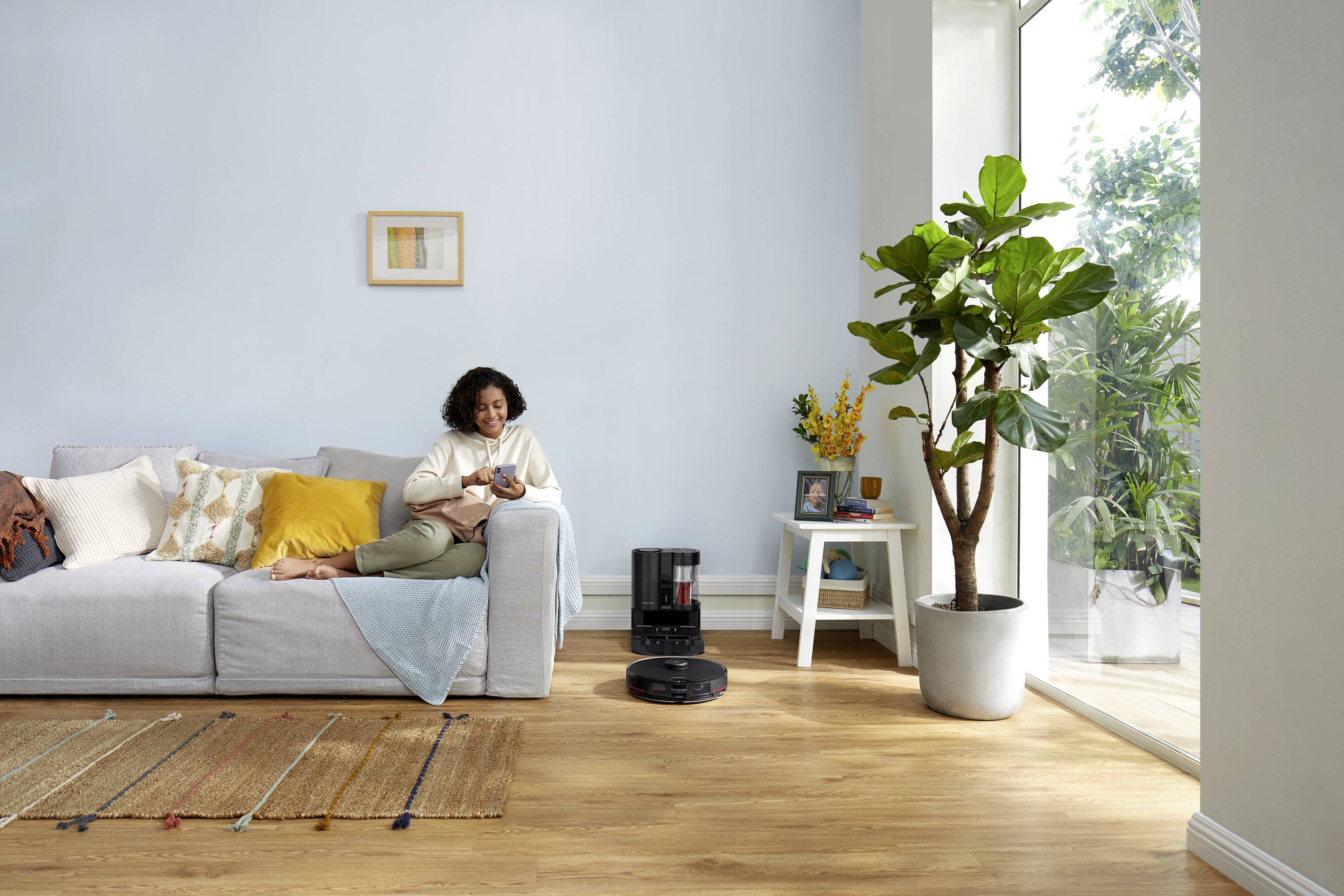 Roborock S7 MaxV Plus Saug-und Wischroboter Schwarz kompatibel mit Amazon Alexa, kompatibel mit Google Home, App gesteuert, Sprachgesteuert