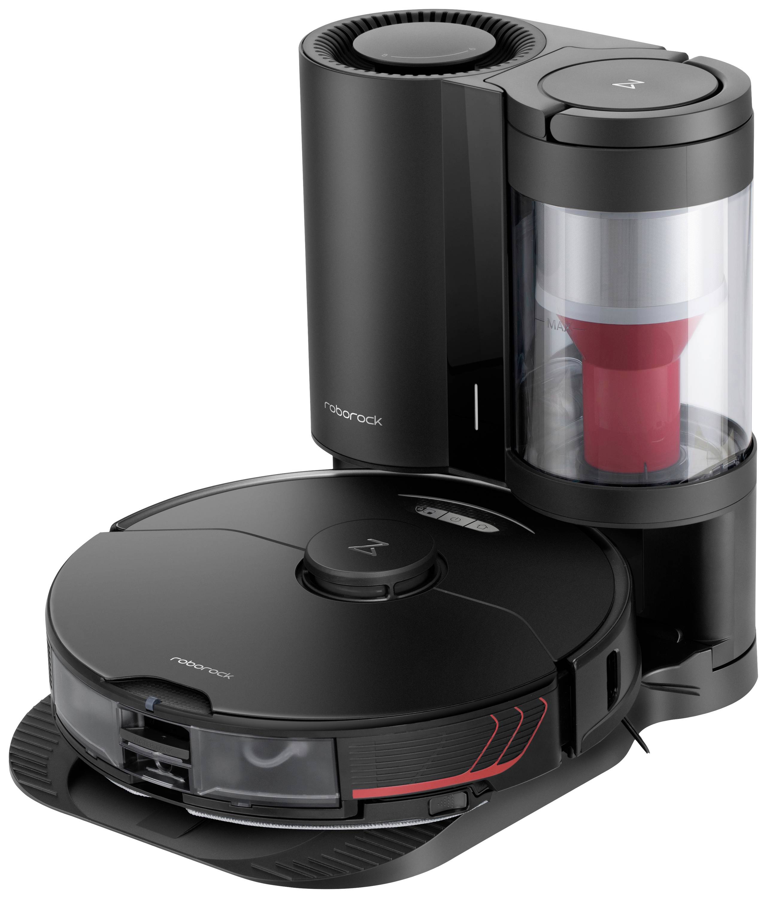 Roborock S7 MaxV Plus Saug-und Wischroboter Schwarz kompatibel mit Amazon Alexa, kompatibel mit Google Home, App gesteuert, Sprachgesteuert