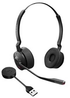 Jabra Engage 55 On Ear Headset DECT Stereo Schwarz Lautstärkeregelung, Mikrofon-Stummschaltung Telefon