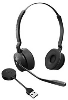 Jabra Engage 55 On Ear Headset DECT Stereo Schwarz Lautstärkeregelung, Mikrofon-Stummschaltung Telefon