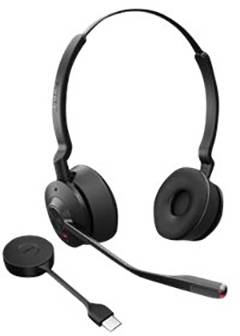 Jabra Engage 55 On Ear Headset DECT Stereo Schwarz Lautstärkeregelung, Mikrofon-Stummschaltung Telefon