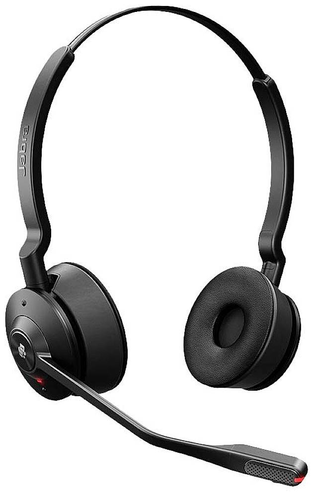 Jabra Engage 55 On Ear Headset DECT Stereo Schwarz inkl. Lade- und Dockingstation, Lautstärkeregelung, Mikrofon-Stummschaltung Telefon