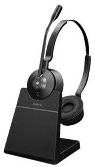 Jabra Engage 55 On Ear Headset DECT Stereo Schwarz inkl. Lade- und Dockingstation, Lautstärkeregelung, Mikrofon-Stummschaltung Telefon