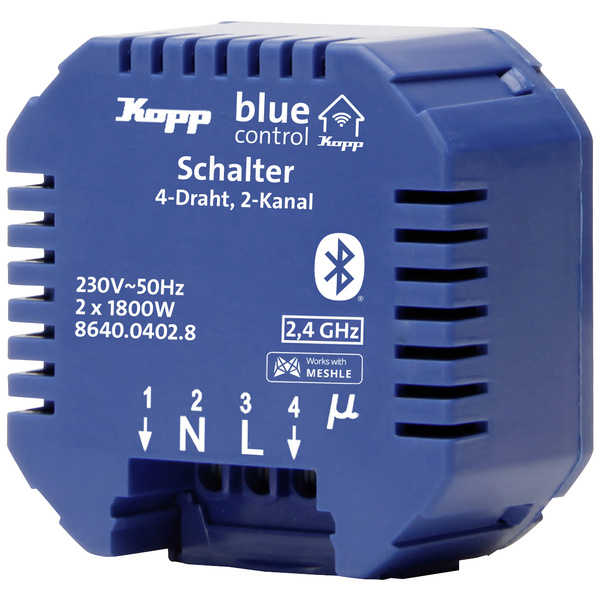 Blue-Control 2-Kanal Schaltaktor Schaltleistung (max.) 1800 W, 1800 W Blau