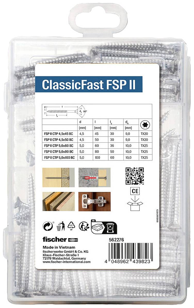 Fischer 562276 ClassicFast SK TG TX 4,5-5,0 Hohlschrauben 110 St.