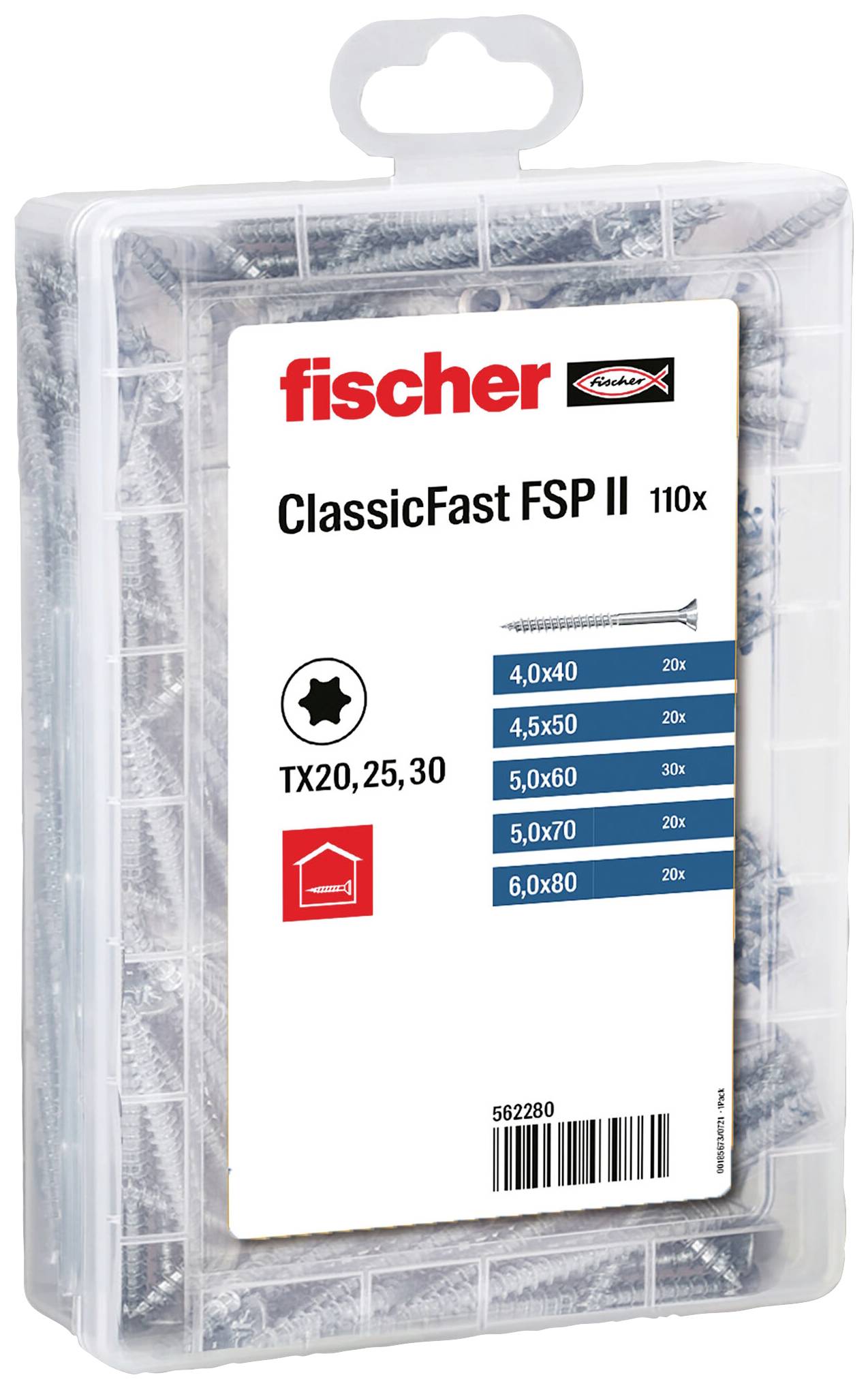 Fischer 562280 ClassicFast SK TG TX 4,0-6,0 Hohlschrauben 110 St.