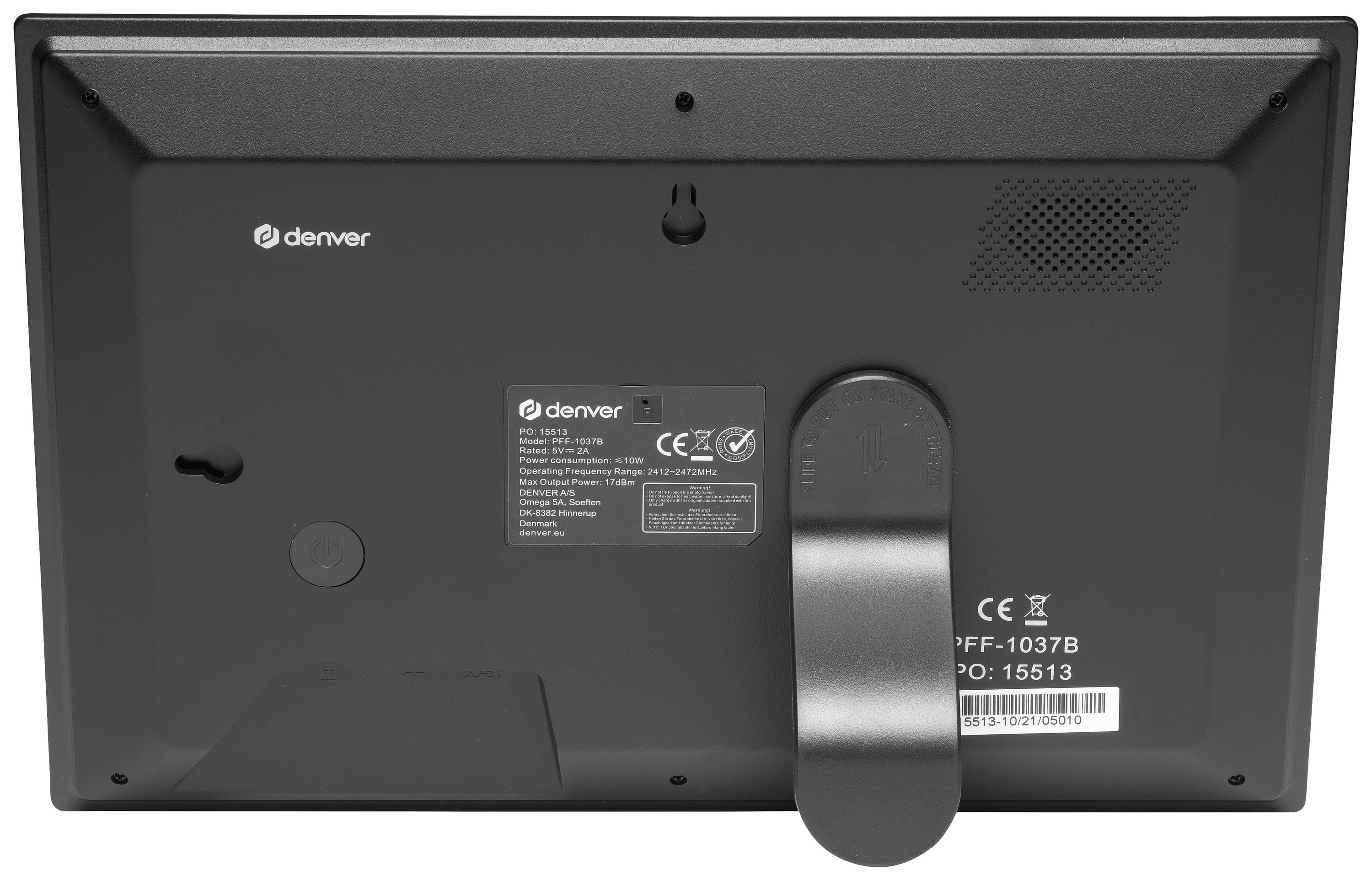 Denver PFF-1037 black Digitaler WiFi-Bilderrahmen 25.7cm 10.1 Zoll EEK: B (A - G) 1280 x 800 Pixel 16GB Schwarz