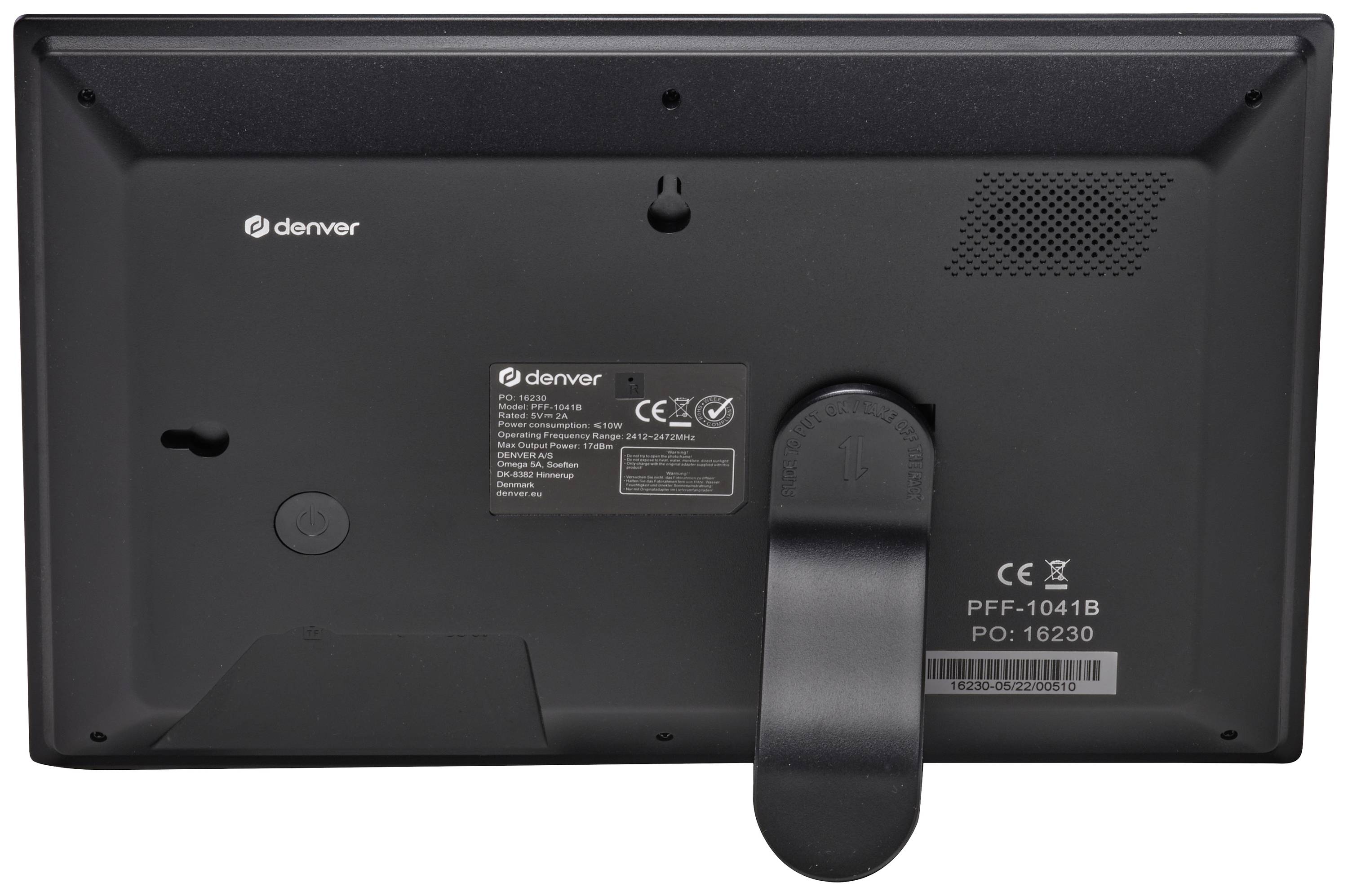 Denver PFF-1041 black Digitaler WiFi-Bilderrahmen 25.7 cm 10.1 Zoll EEK: B (A - G) 1280 x 800 Pixel 16 GB Schwarz