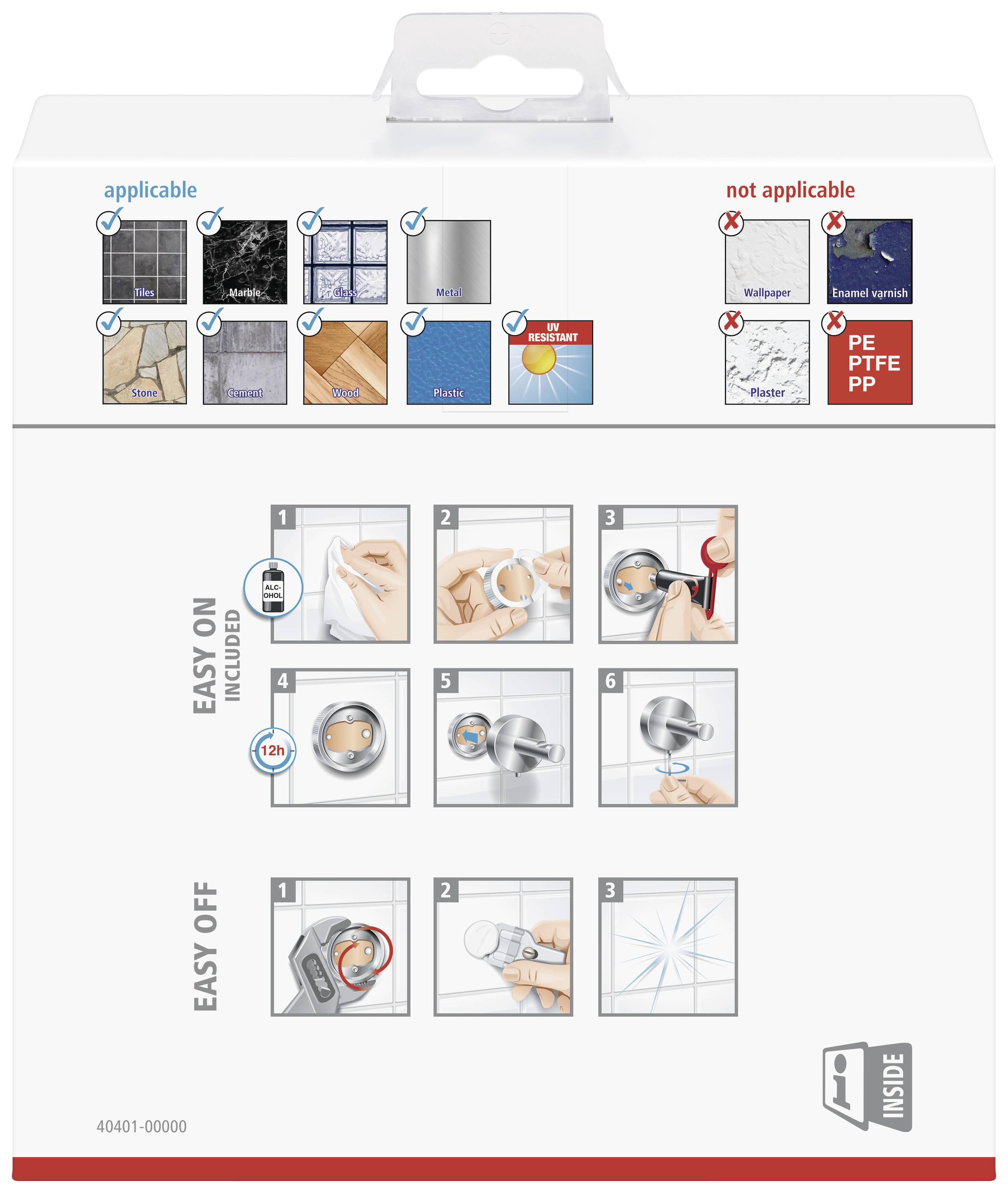 Tesa 40401-00000-00 Toilettenpapierhalter Klebstoff