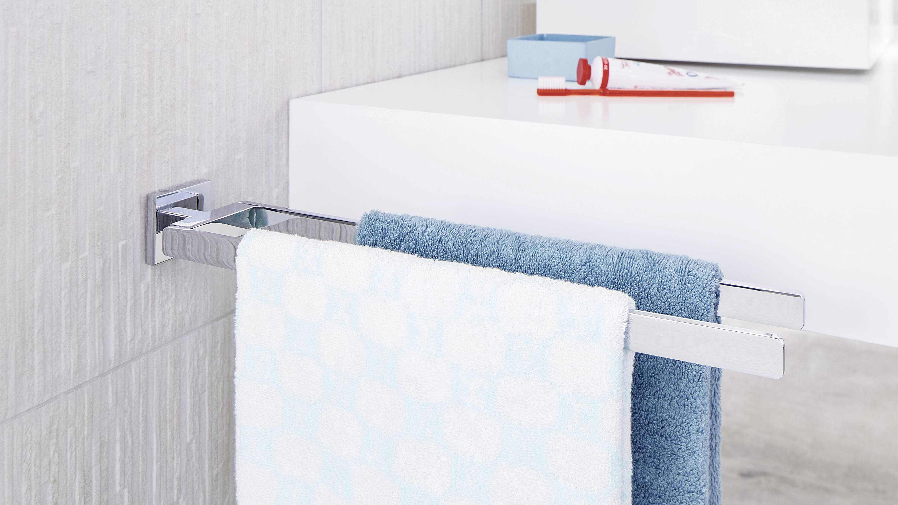 tesa 40403-00000-00 Handtuchhaken Klebstoff Chrom rostfrei