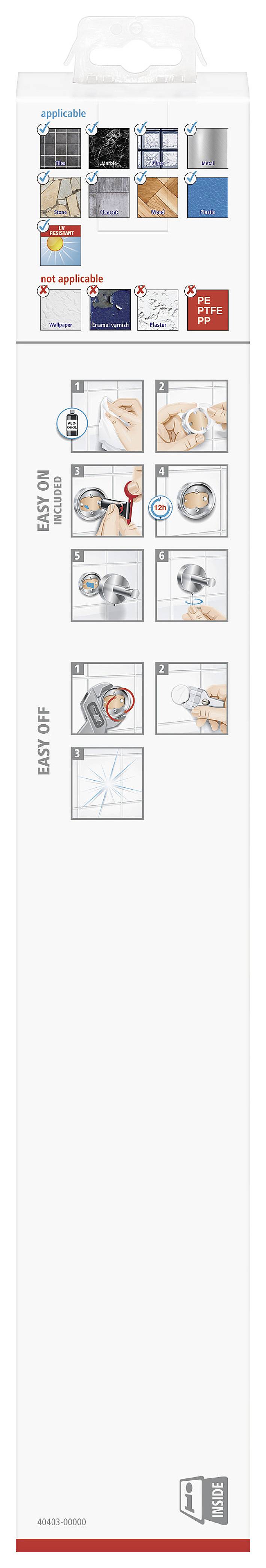tesa 40403-00000-00 Handtuchhaken Klebstoff Chrom rostfrei