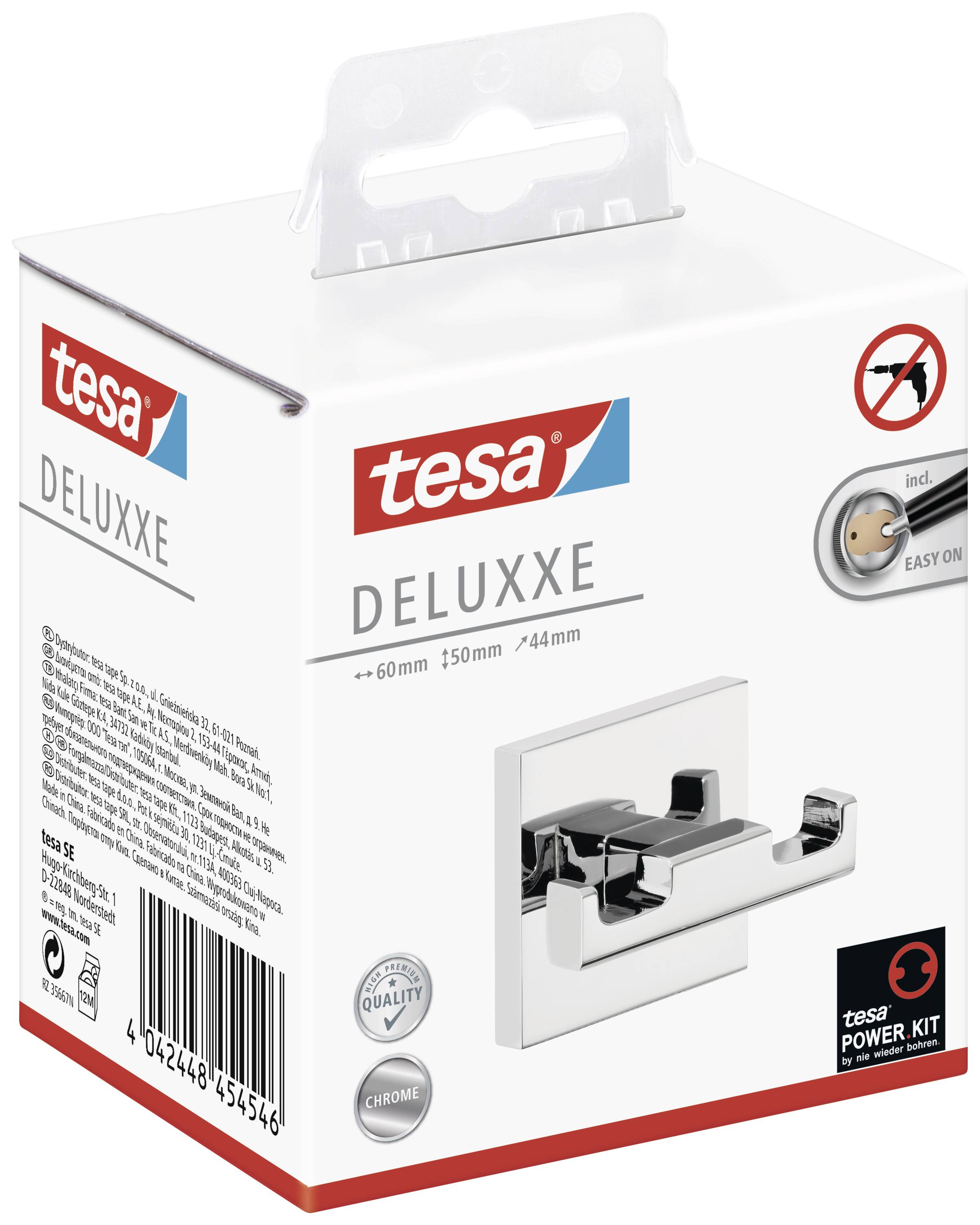 tesa 40405-00000-00 Handtuchhaken Klebstoff Chrom rostfrei