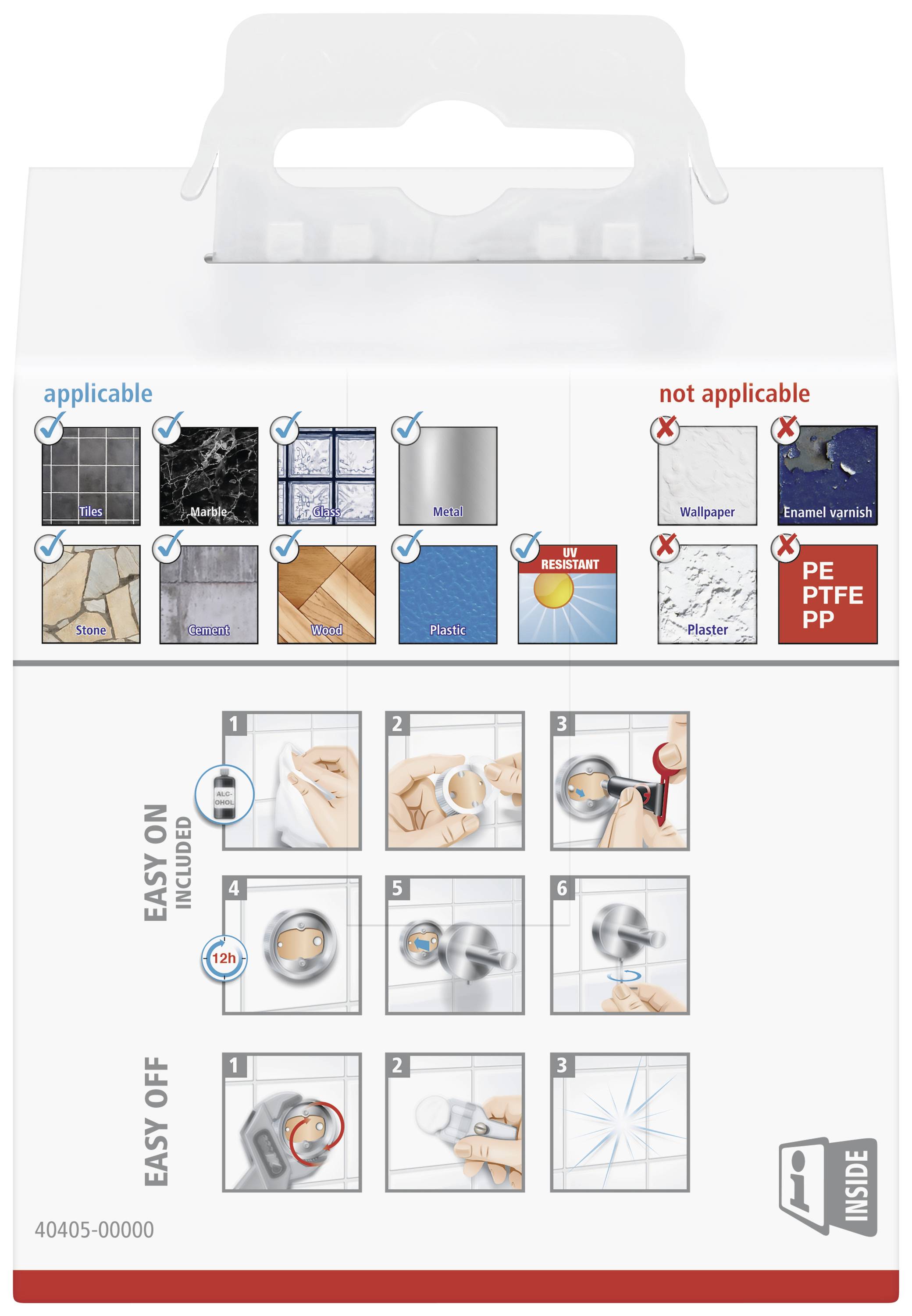 tesa 40405-00000-00 Handtuchhaken Klebstoff Chrom rostfrei