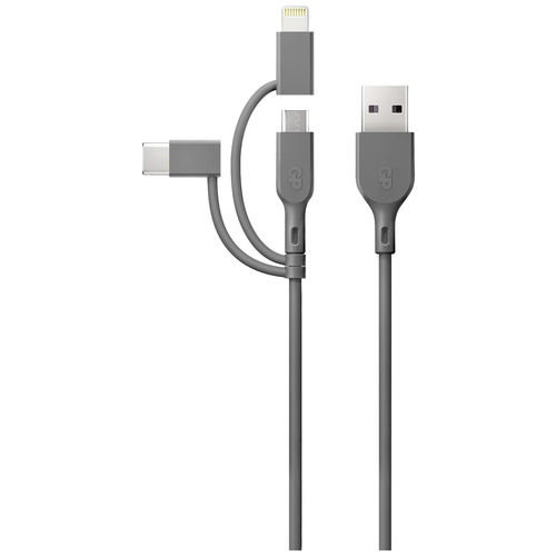 GP Batteries USB-Ladekabel USB 2.0 USB-A Stecker, Apple Lightning Stecker, USB-Micro-B Stecker, USB