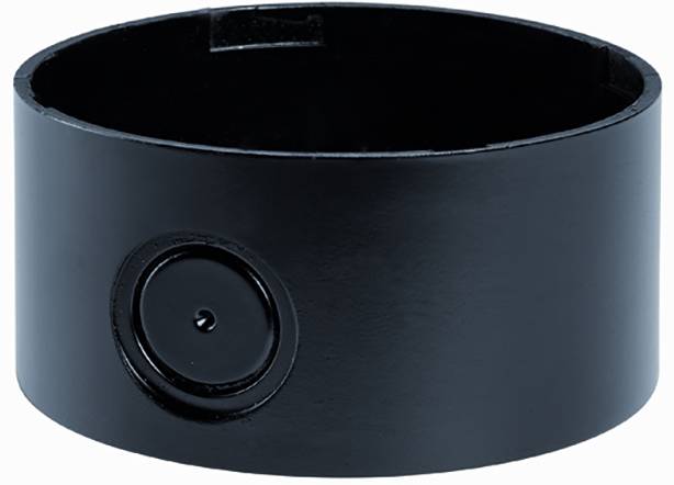 Ein schwarzer, zylindrischer Adapterring mit einem seitlichen Verschlussmechanismus.