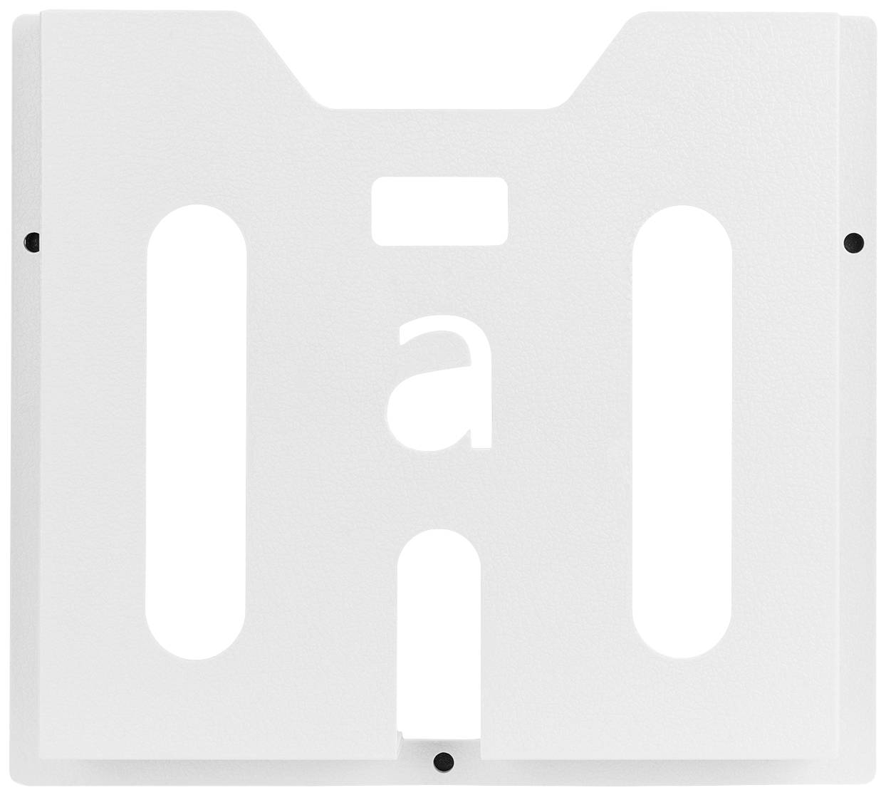 Weißes Kunststoffmodell eines Buchstabens in Form eines stilisierten 'a', verwendet für Design oder Typografie.