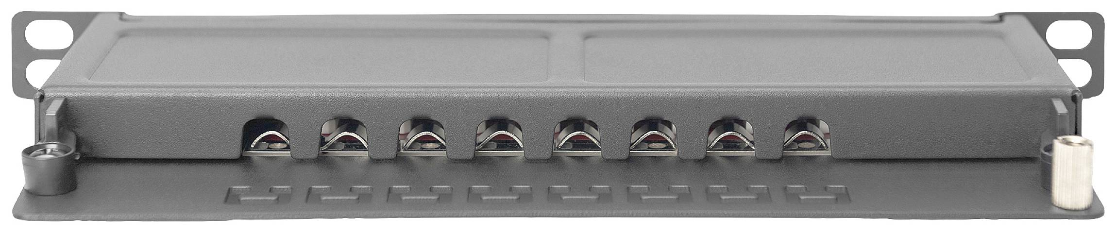 Ein graues Metallgehäuse mit mehreren Anschlüssen wird aus der Nähe gezeigt.