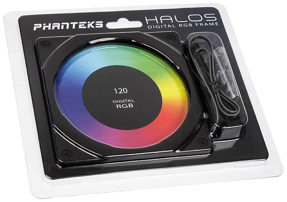 Phanteks Halos Digital PC-Lüfterbefestigung mit RGB-LEDs Schwarz