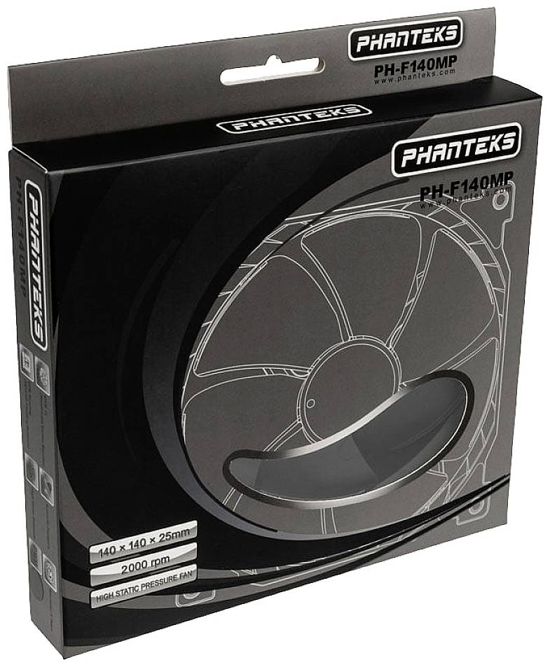 Phanteks PH-F140MP V2 PC-Gehäuse-Lüfter Schwarz (B x H x T) 140 x 140 x 25 mm