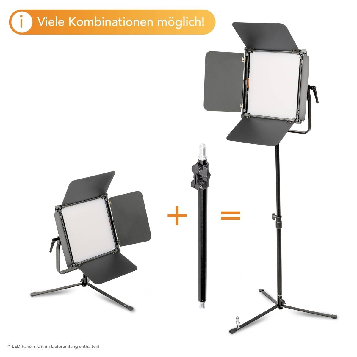 Walimex BL-K 15 + LSM 45 Mittelsäule Außengewinde=5/8", 3/8", 1/4"