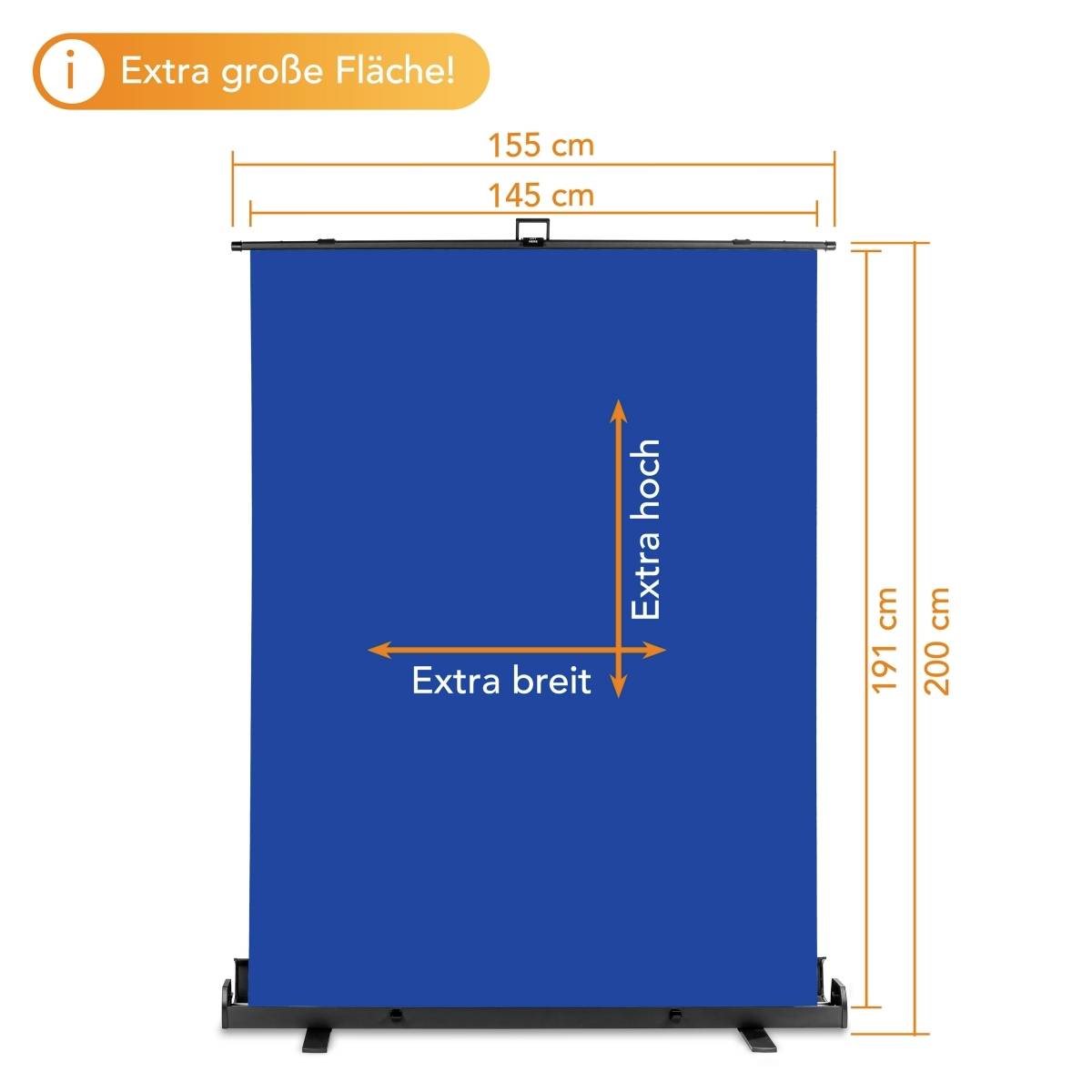 Walimex Hintergrundrolle (L x B x H) 125 x 1570 x 140 mm Blau