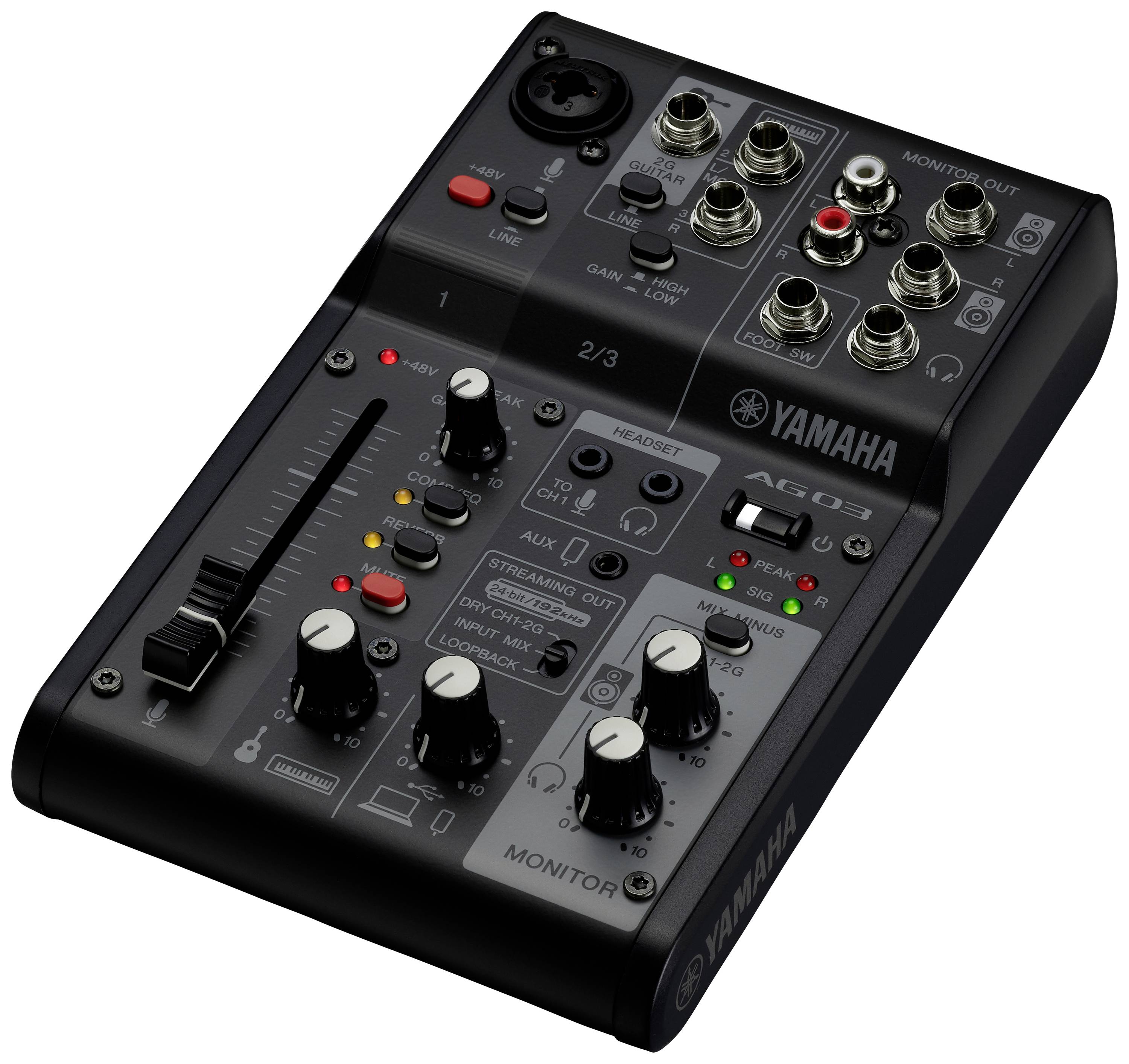 Yamaha AG03MK2B Konsolen-Mischpult Anzahl Kanäle:3 USB-Anschluss