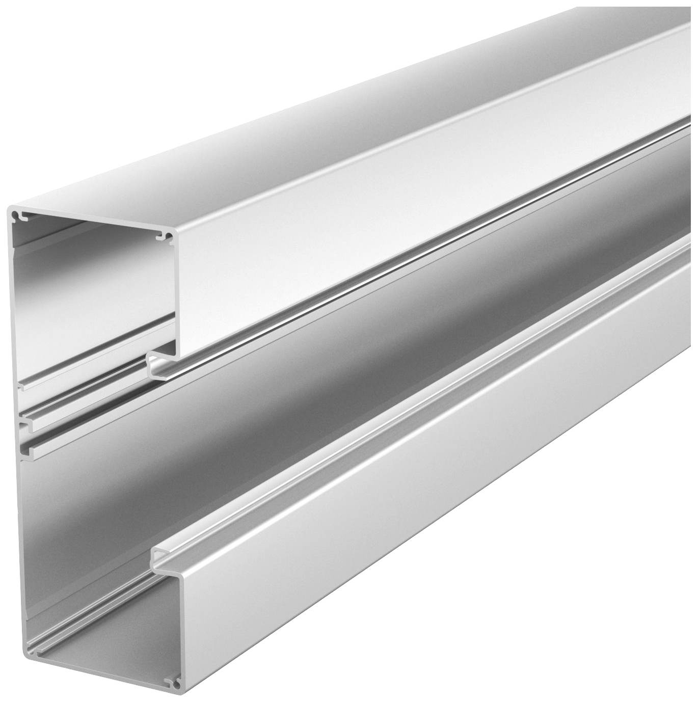 Aluminiumprofil mit Hohlkammer, eloxiert, rechtwinklig. Geeignet für Konstruktionen und Rahmenbau.