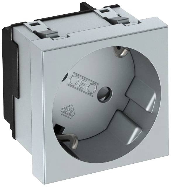 OBO Bettermann 6120083 Geräteeinsatz 1fach Steckdose (B x H x T) 45 x 45 x 42mm 1 St. Aluminium