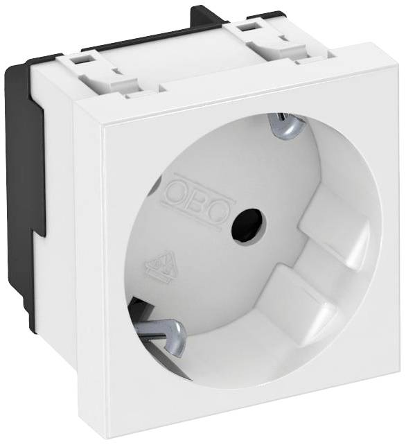 OBO Bettermann 6120073 Geräteeinsatz 1fach Steckdose (B x H x T) 45 x 45 x 42mm 1 St. Weiß