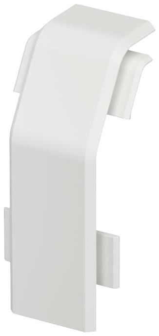Ein weißer Kunststoffclip mit einer gebogenen Form und zwei seitlichen Befestigungselementen. Wird zur Befestigung von Objekten verwendet.