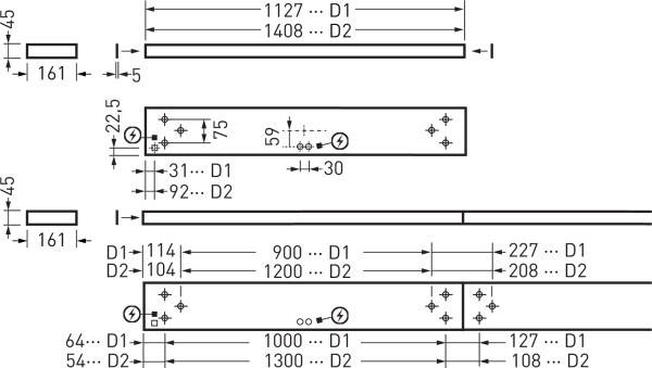 Trilux 7759951 Opendo D2-L #7759951 LED-Lichtbandleuchte 35W LED Weiß 1St.