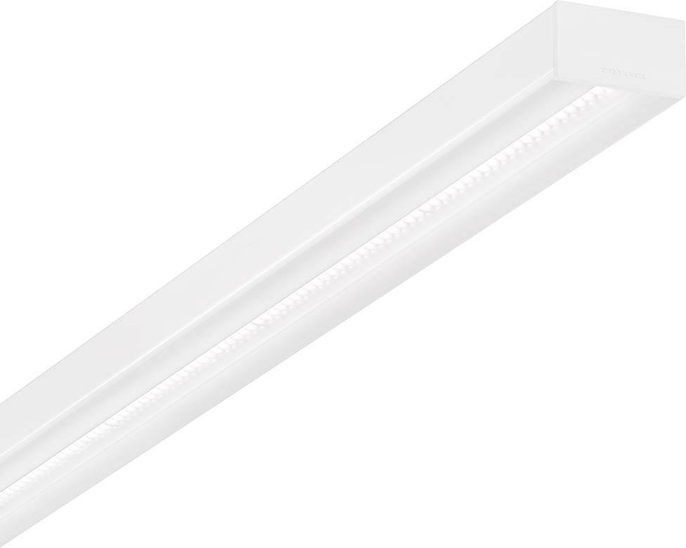 Weiße, rechteckige LED-Leuchte, modern und schlank, geeignet zur Deckenmontage in Innenräumen.