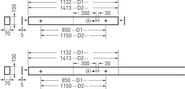 Trilux 7356351 SFlow D2-L #7356351 LED-Deckenleuchte LED 34W Silber
