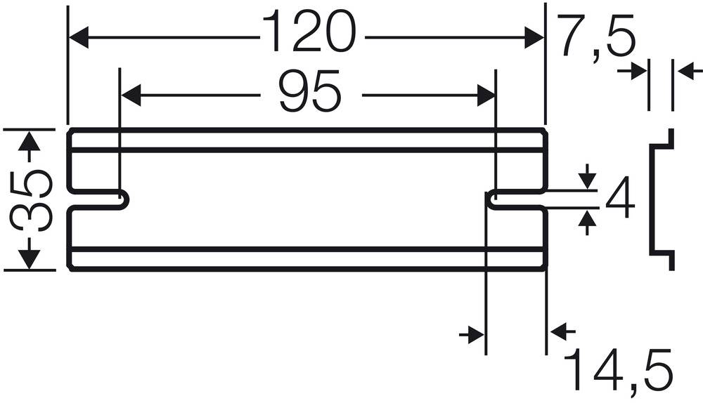 Hensel DK TS 16 Q 62000345 Tragschiene Langloch Stahl 120mm 1St.