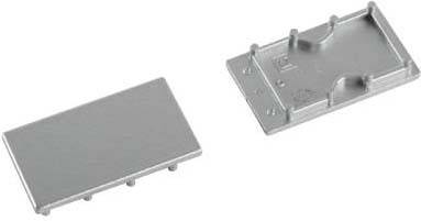 Graue Kunststoffabdeckung mit Halterungen.