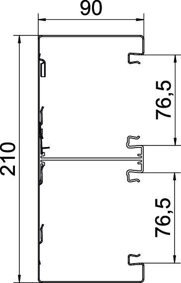 OBO Bettermann 6278500 Brüstungskanal (L x B) 2000mm x 210mm 1 St. Weiß