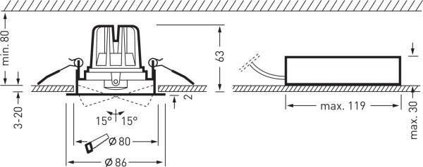 Trilux 6528840 SncPoint 905#6528840 LED-Einbauleuchte LED ohne 15W Weiß